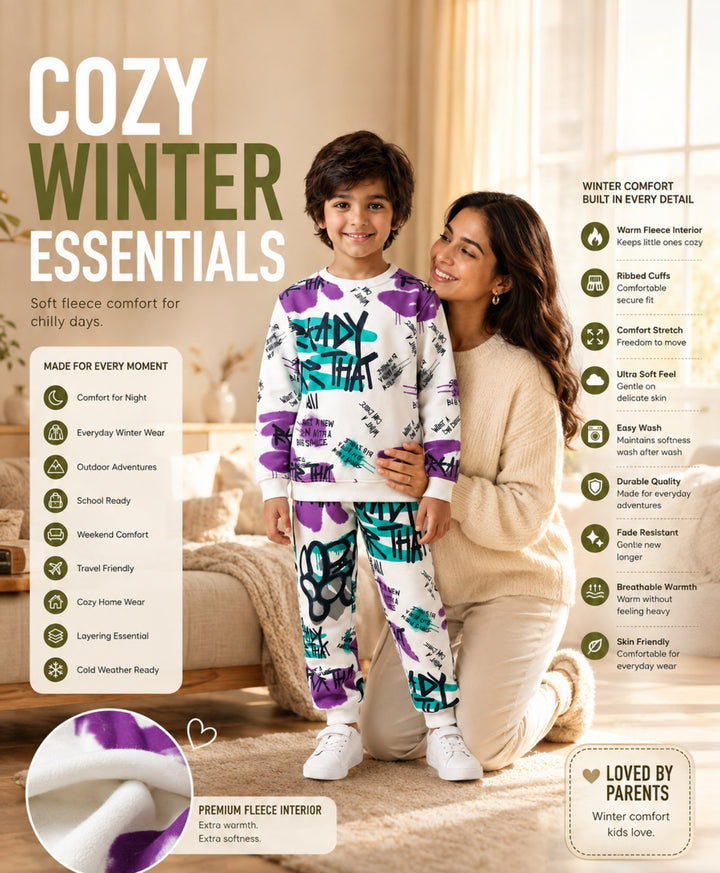 READY FOR THAT FLEECE SWEATSHIRT JOGGER SET - WHITE