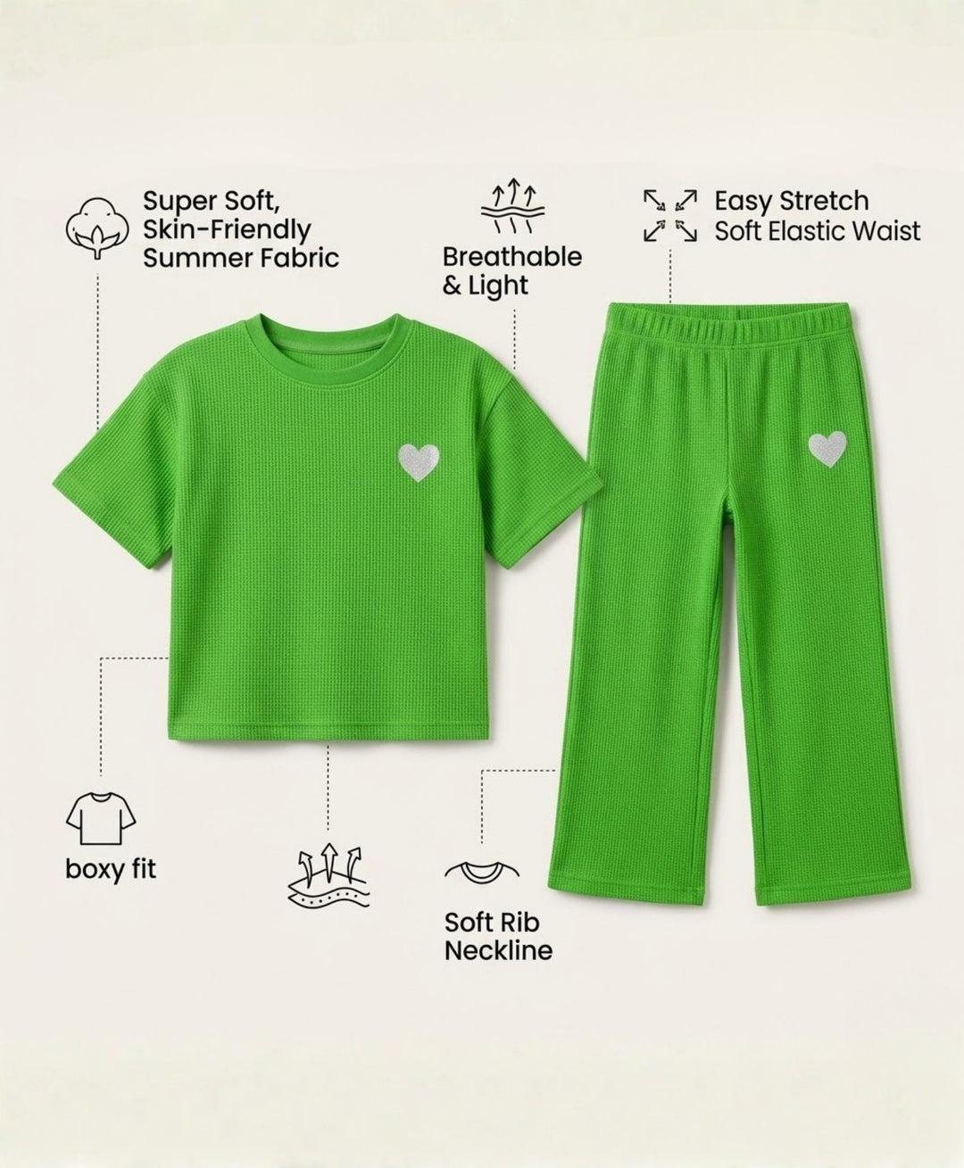 COOL GREEN ESSENTIAL OVERSIZED T-SHIRT JOGGER SET - GREEN