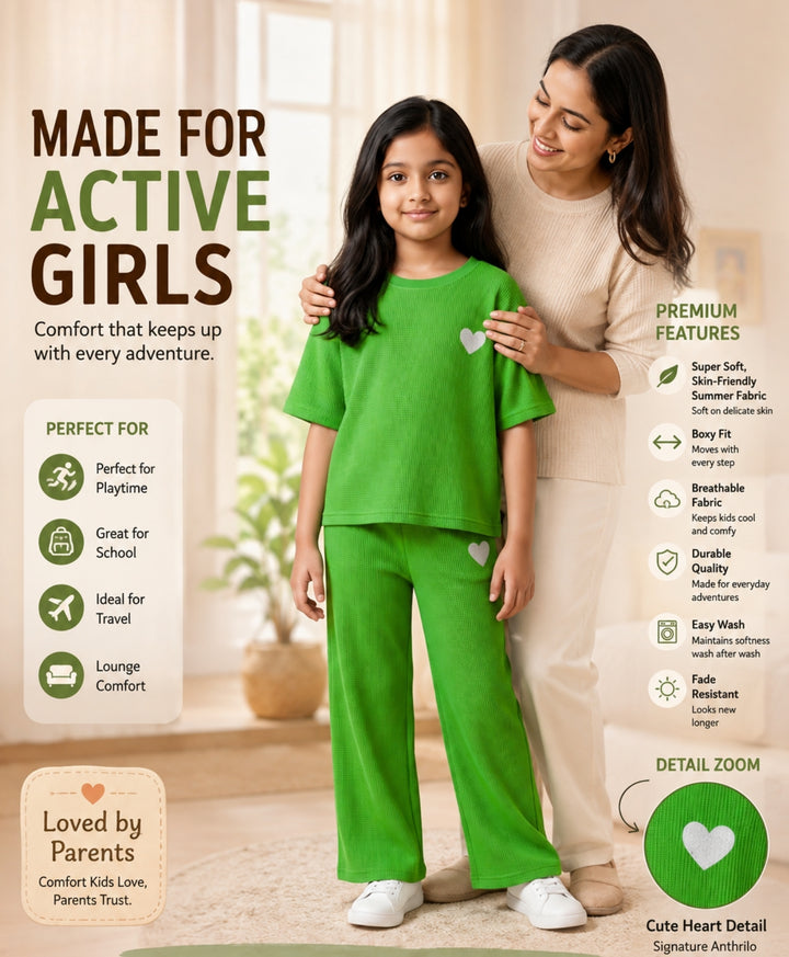 COOL GREEN ESSENTIAL OVERSIZED T-SHIRT JOGGER SET - GREEN