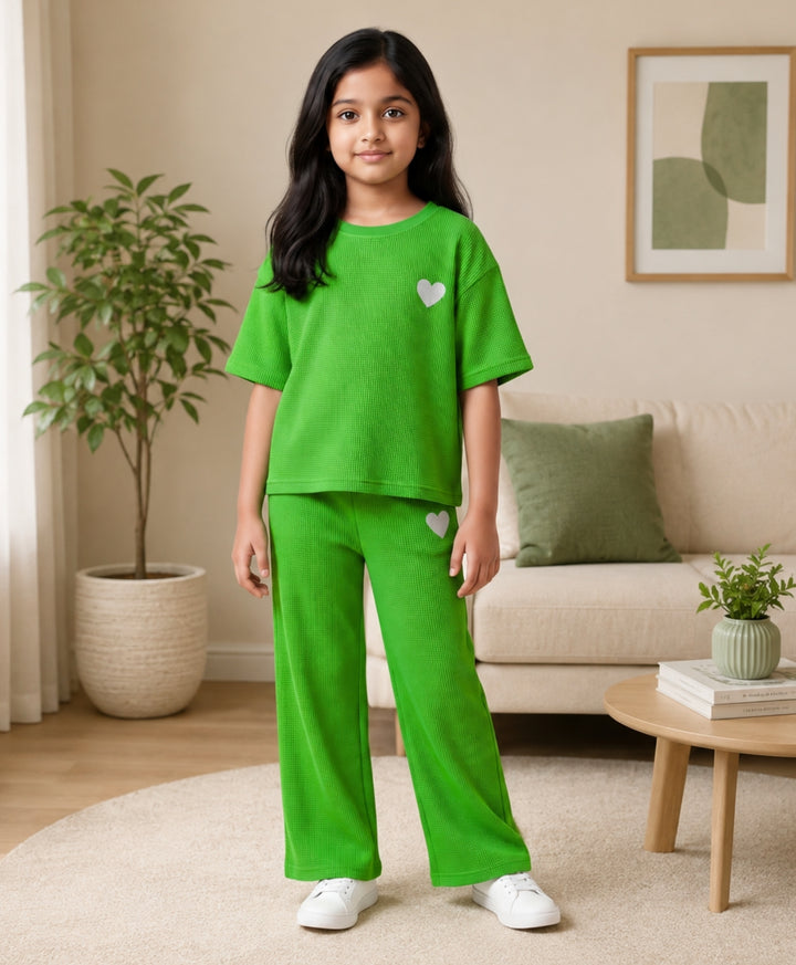 COOL GREEN ESSENTIAL OVERSIZED T-SHIRT JOGGER SET - GREEN