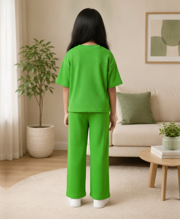 COOL GREEN ESSENTIAL OVERSIZED T-SHIRT JOGGER SET - GREEN