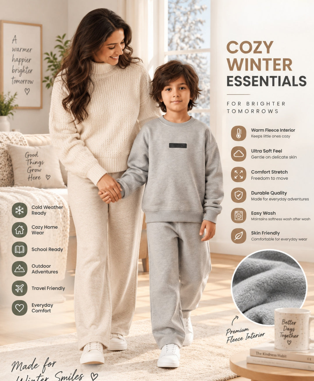 ESSENTIAL GREY SWEATSHIRT JOGGER SET - GREY