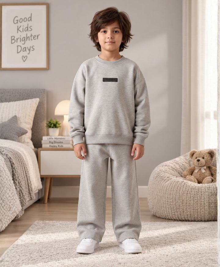 ESSENTIAL GREY SWEATSHIRT JOGGER SET - GREY