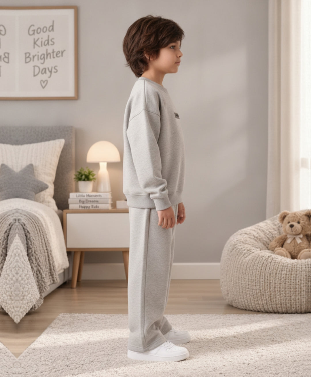 ESSENTIAL GREY SWEATSHIRT JOGGER SET - GREY