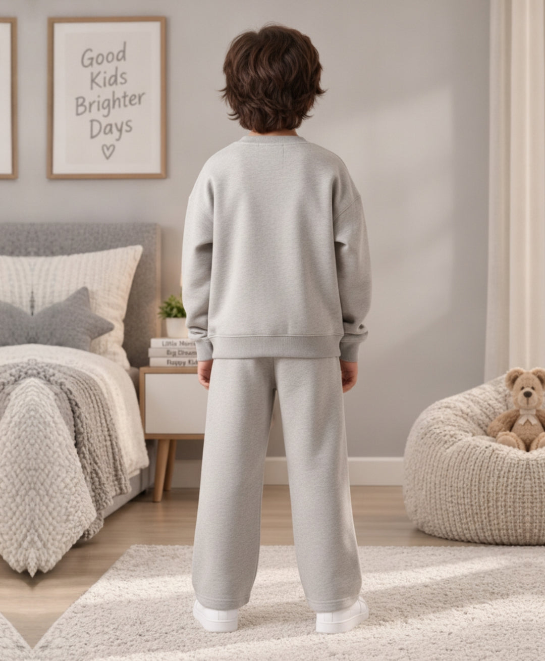 ESSENTIAL GREY SWEATSHIRT JOGGER SET - GREY
