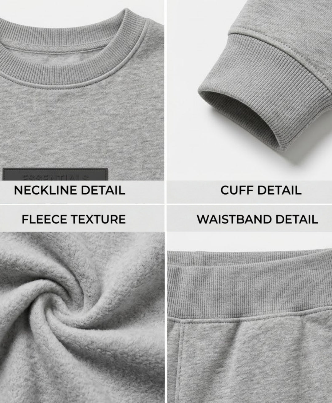 ESSENTIAL GREY SWEATSHIRT JOGGER SET - GREY