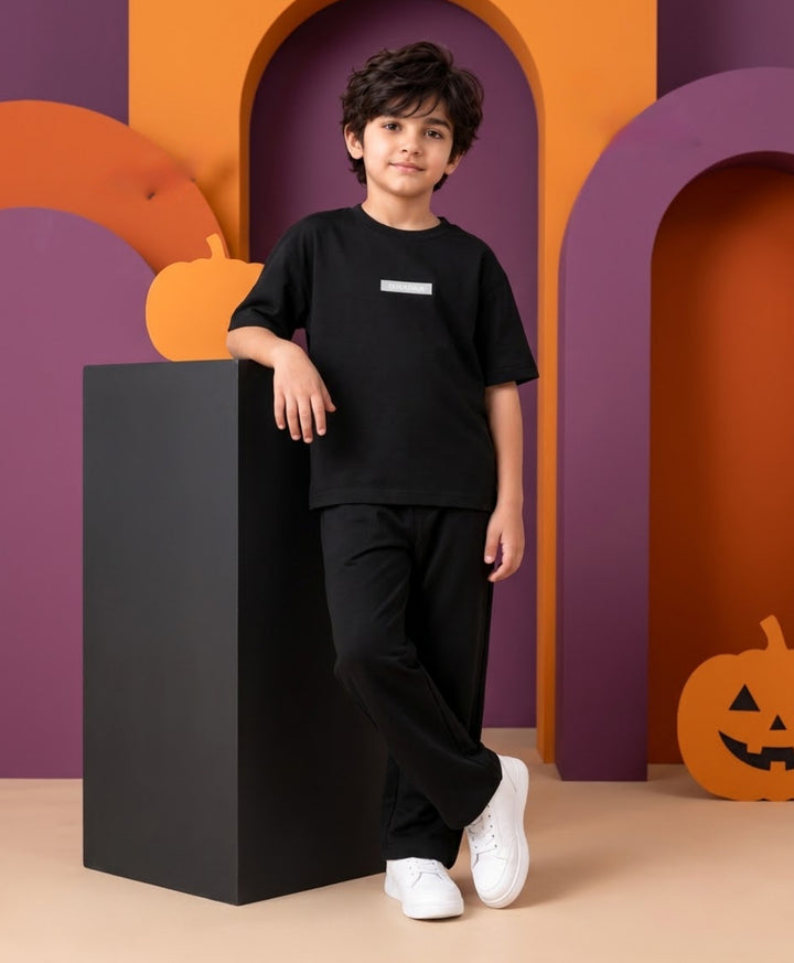 MINIMAL MATTER BLACK BOYS JOGGER SET - BLACK
