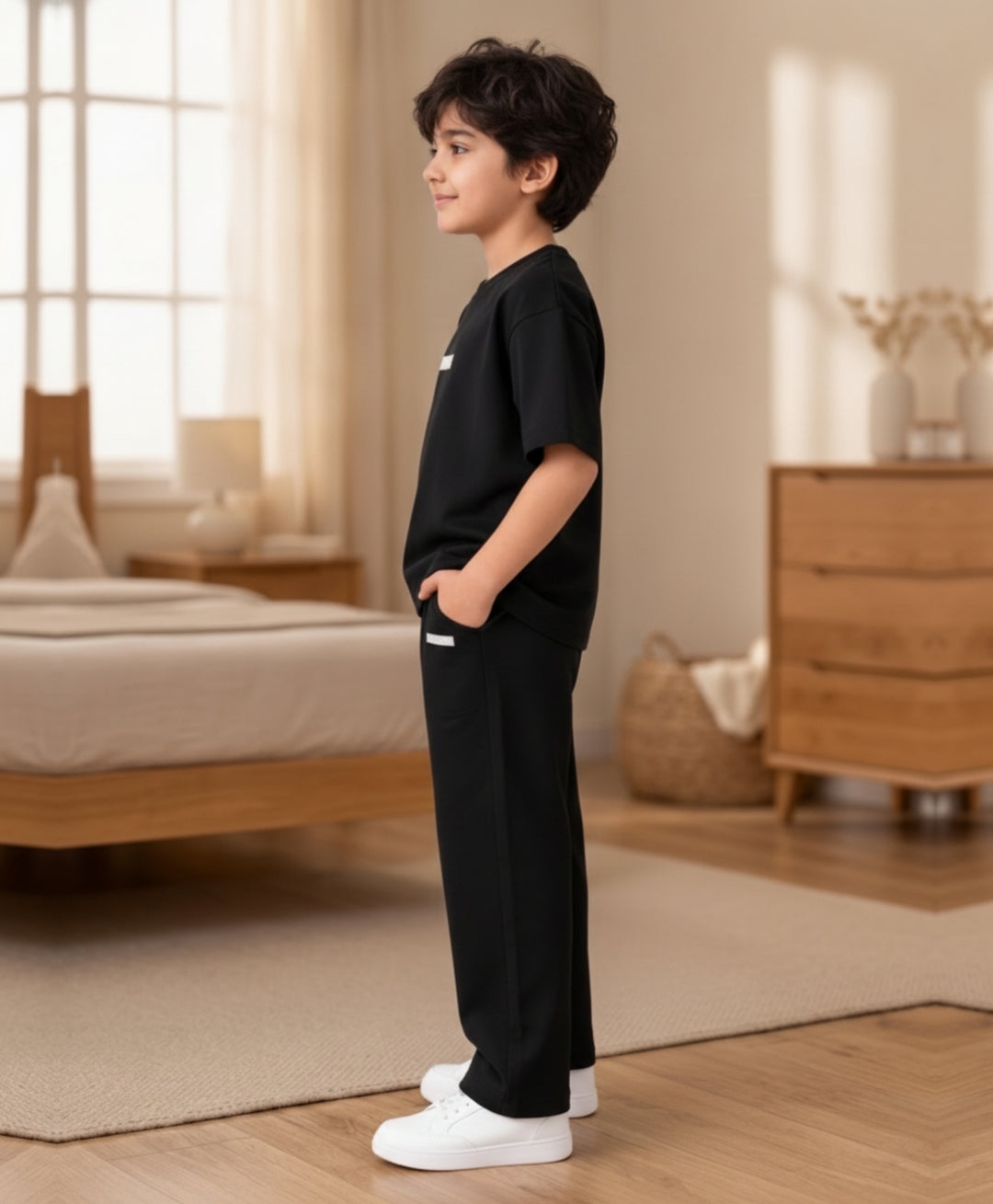 MINIMAL MATTER BLACK BOYS JOGGER SET - BLACK