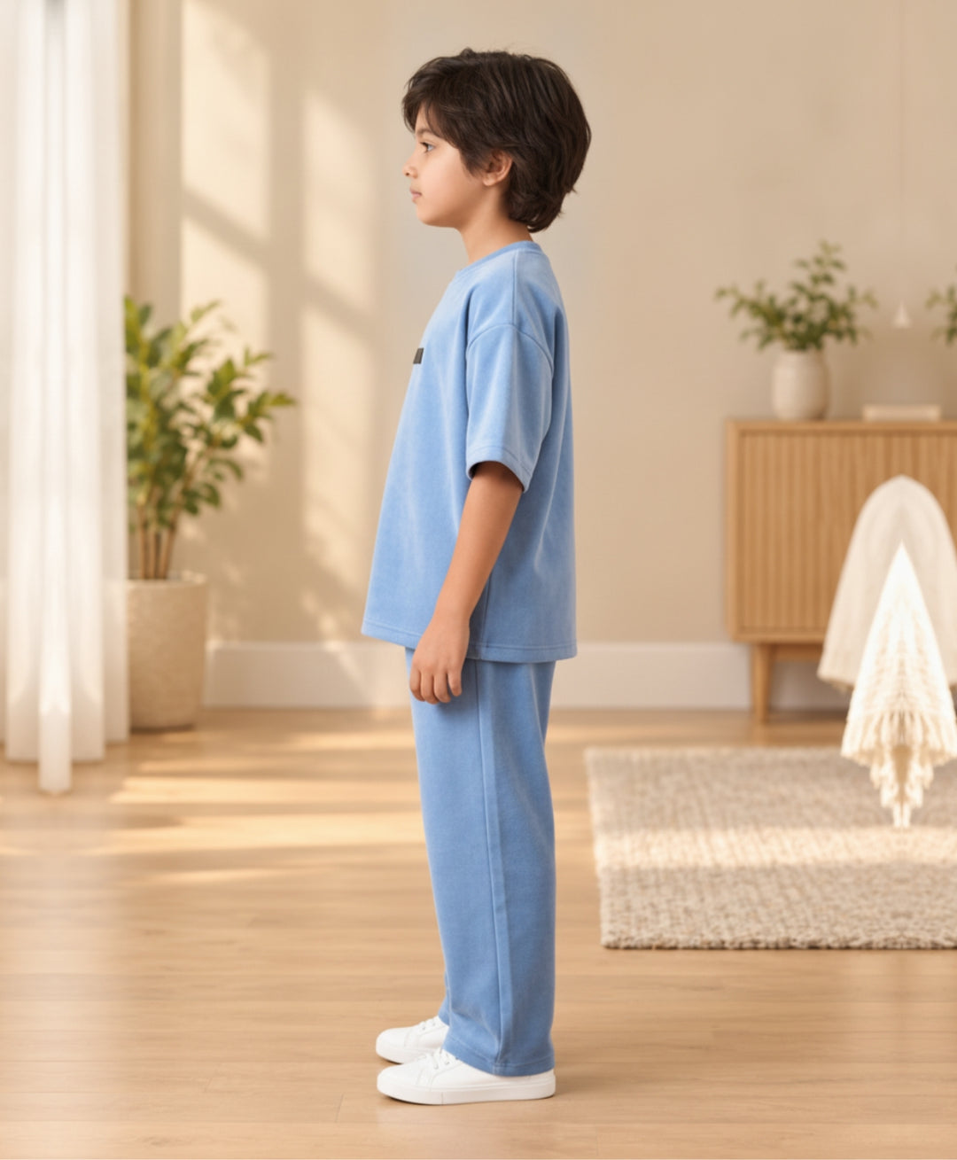 ESSENTIAL MINIMAL MATTER BLUE BOYS SUMMER JOGGER SET - BLUE
