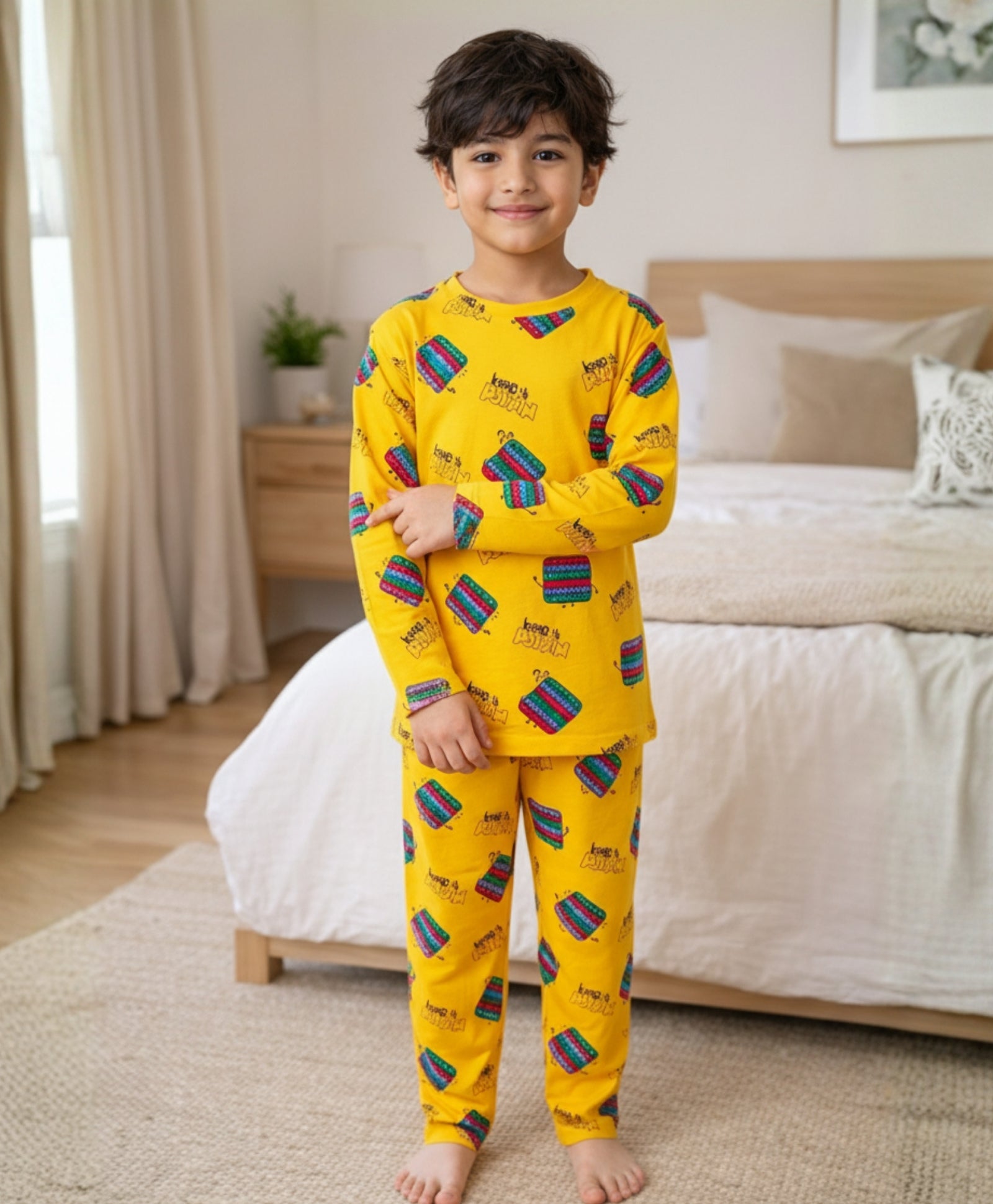 POP IT BOYS YELLOW PYJAMA SET - Anthrilo 