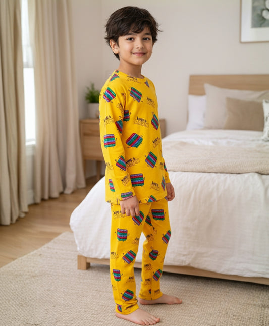 POP IT BOYS YELLOW PYJAMA SET - Anthrilo 