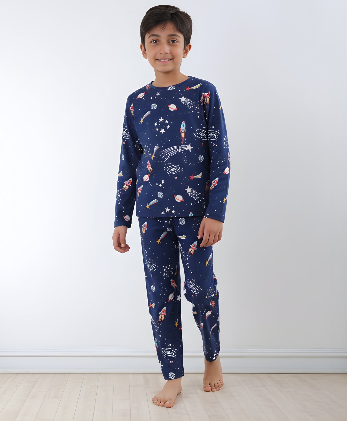 SOLAR SYSTEM DREAMS LONG SLEEVES PYJAMA SET - BLUE