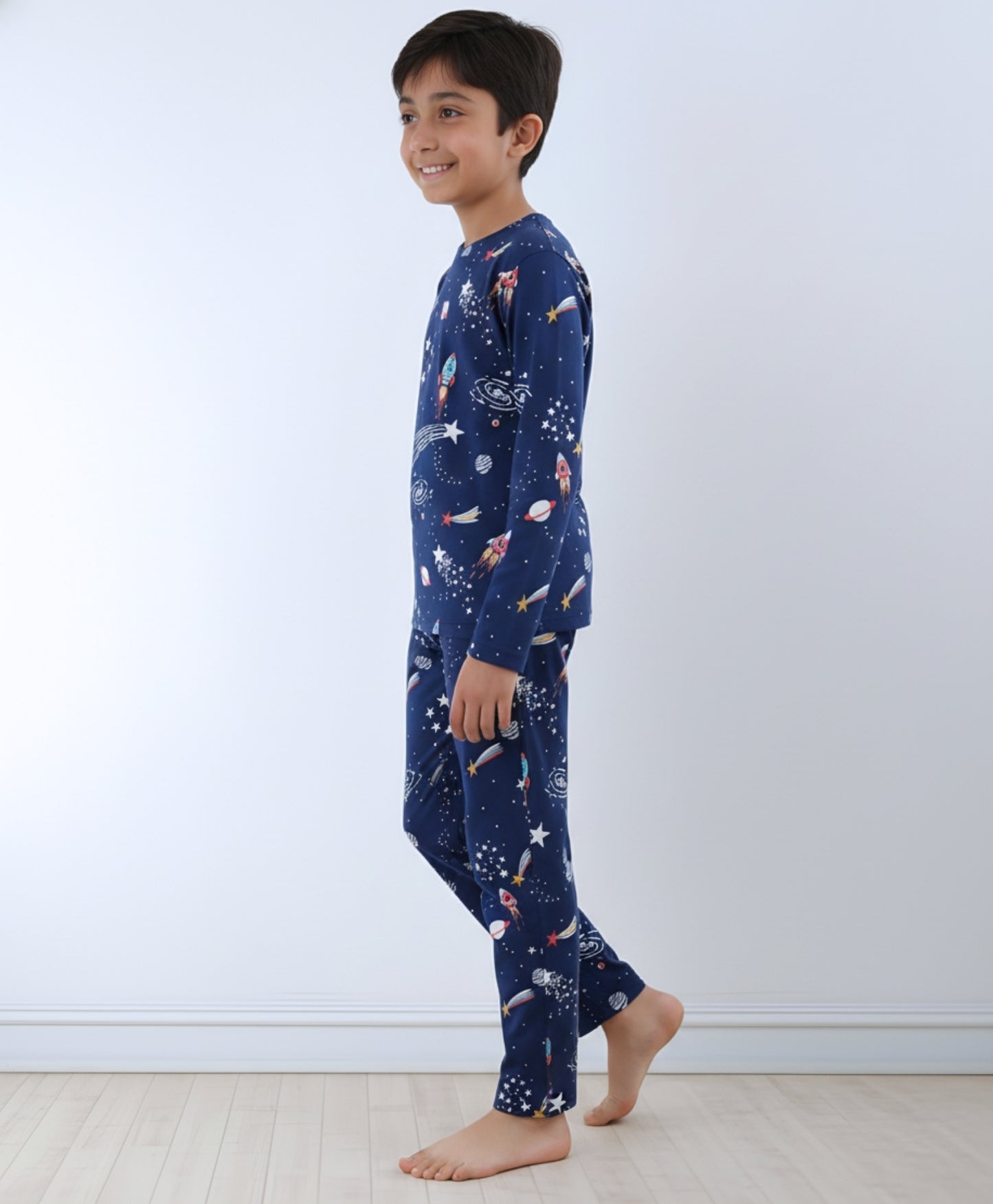 SOLAR SYSTEM DREAMS LONG SLEEVES PYJAMA SET - BLUE