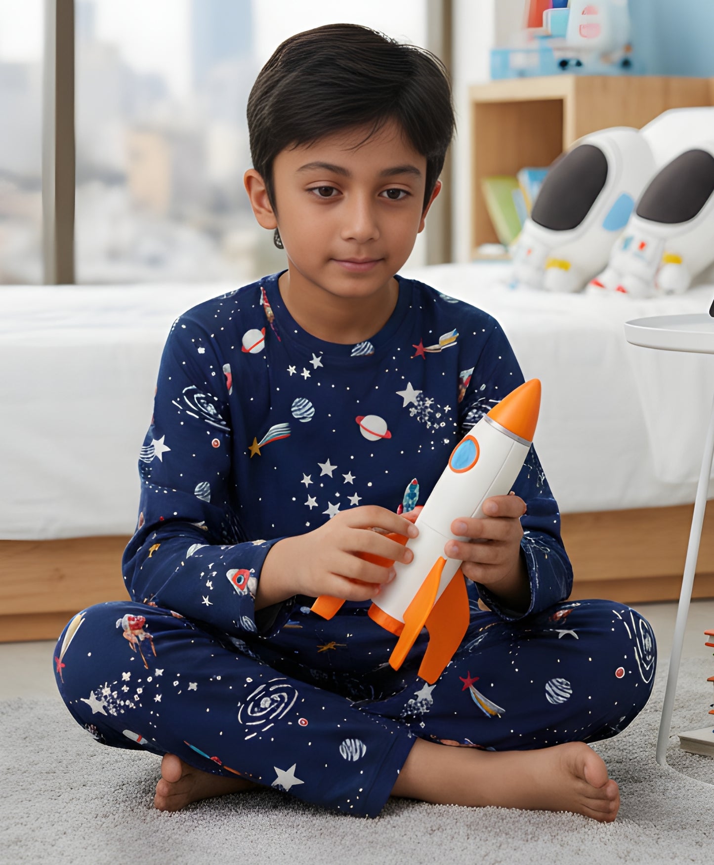 SOLAR SYSTEM DREAMS LONG SLEEVES PYJAMA SET - BLUE