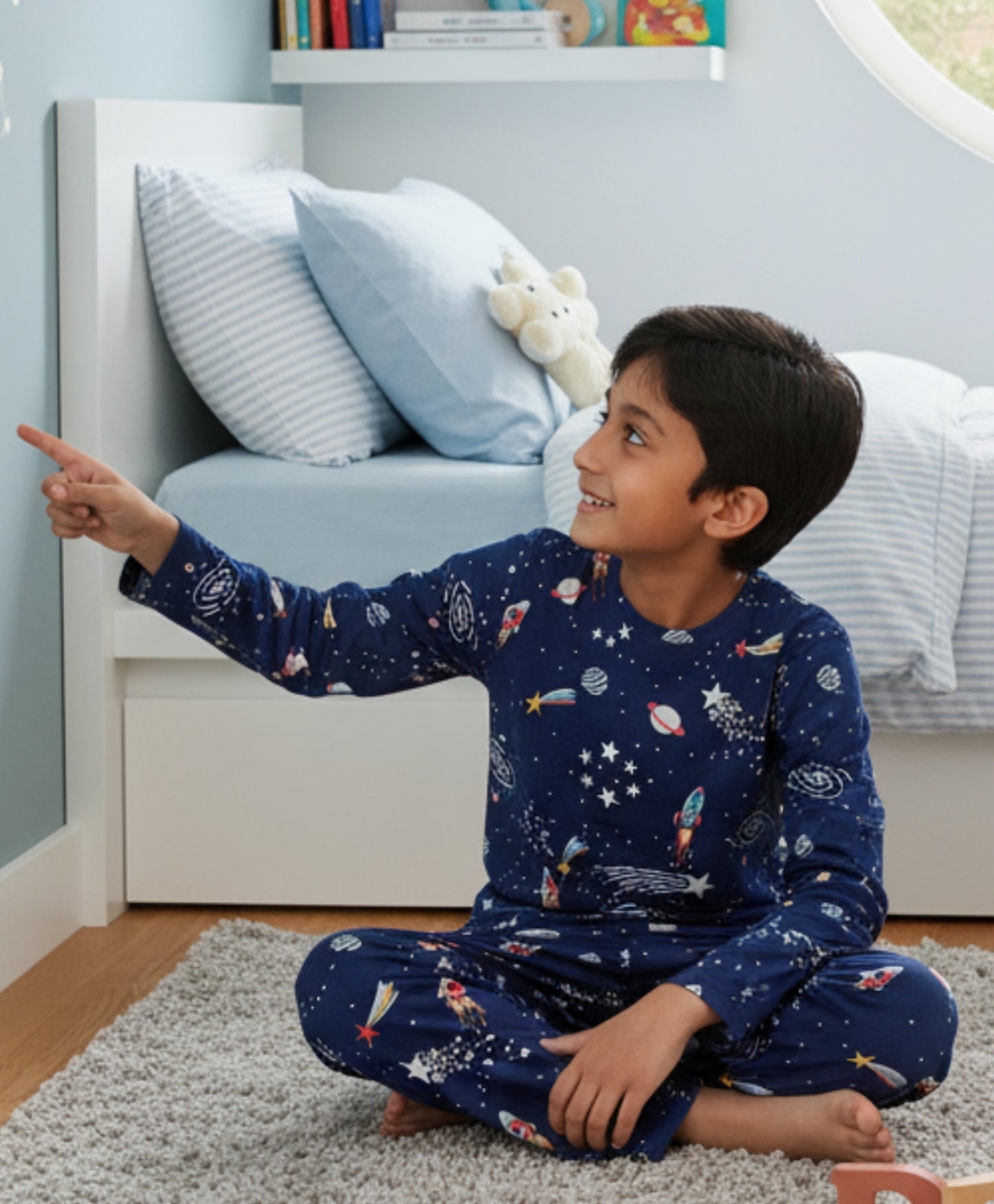 SOLAR SYSTEM DREAMS LONG SLEEVES PYJAMA SET - BLUE