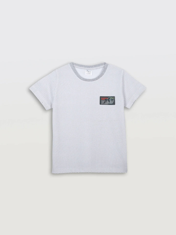 BASKETBALL GAME SHORT SLEEVE BOYS T-SHIRT - WHITE - Anthrilo 