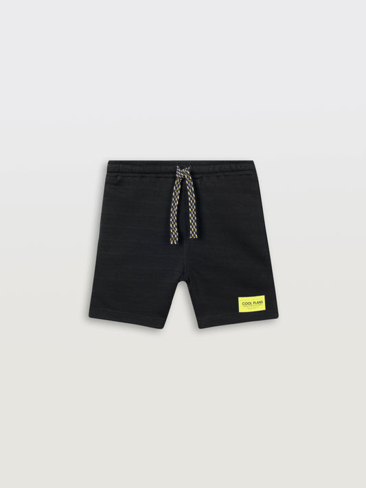 COOL BLACK MELANGE BOYS SHORTS - BLACK