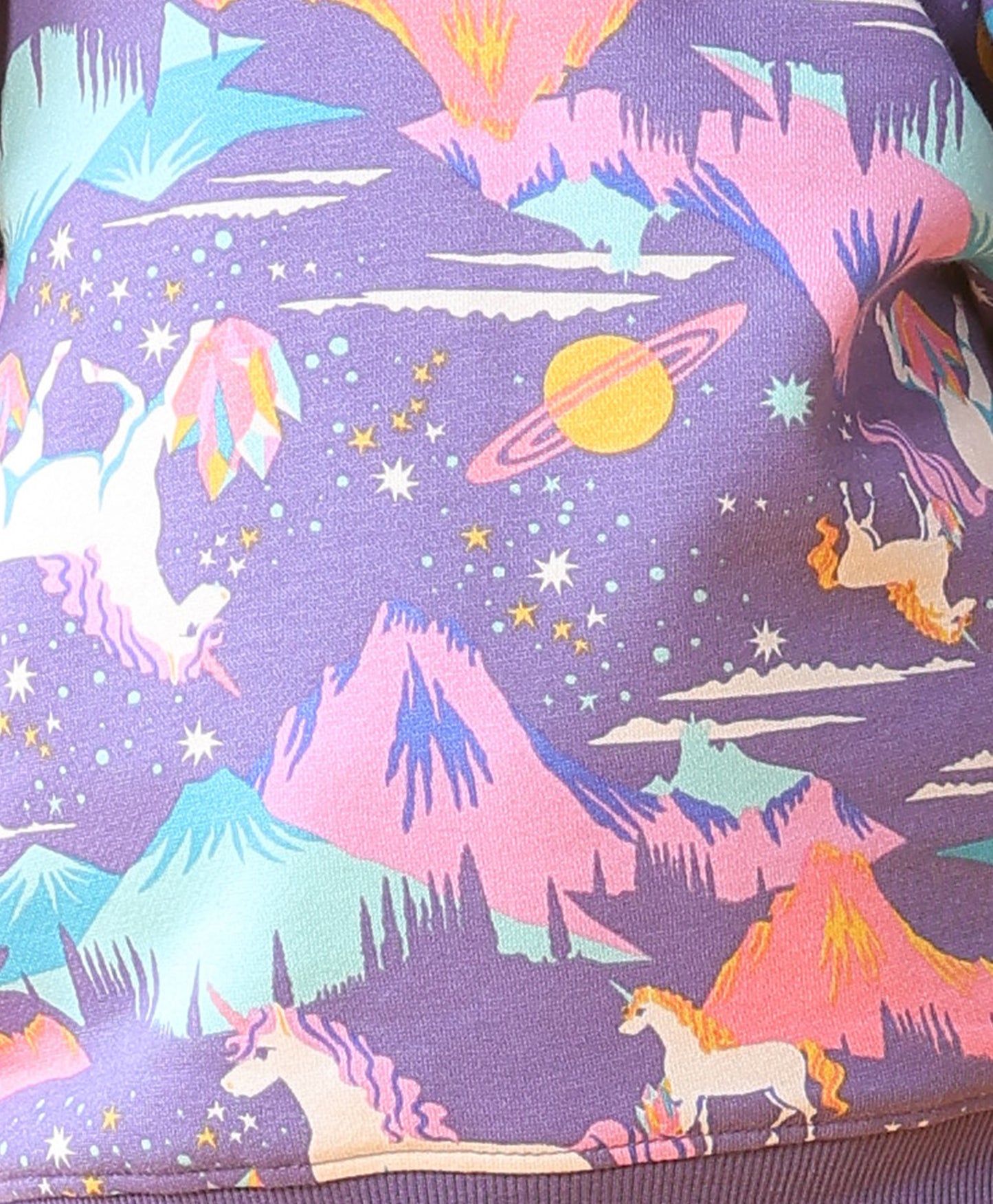 UNICORN PLANET GIRLS FLEECE SWEATSHIRT - PURPLE