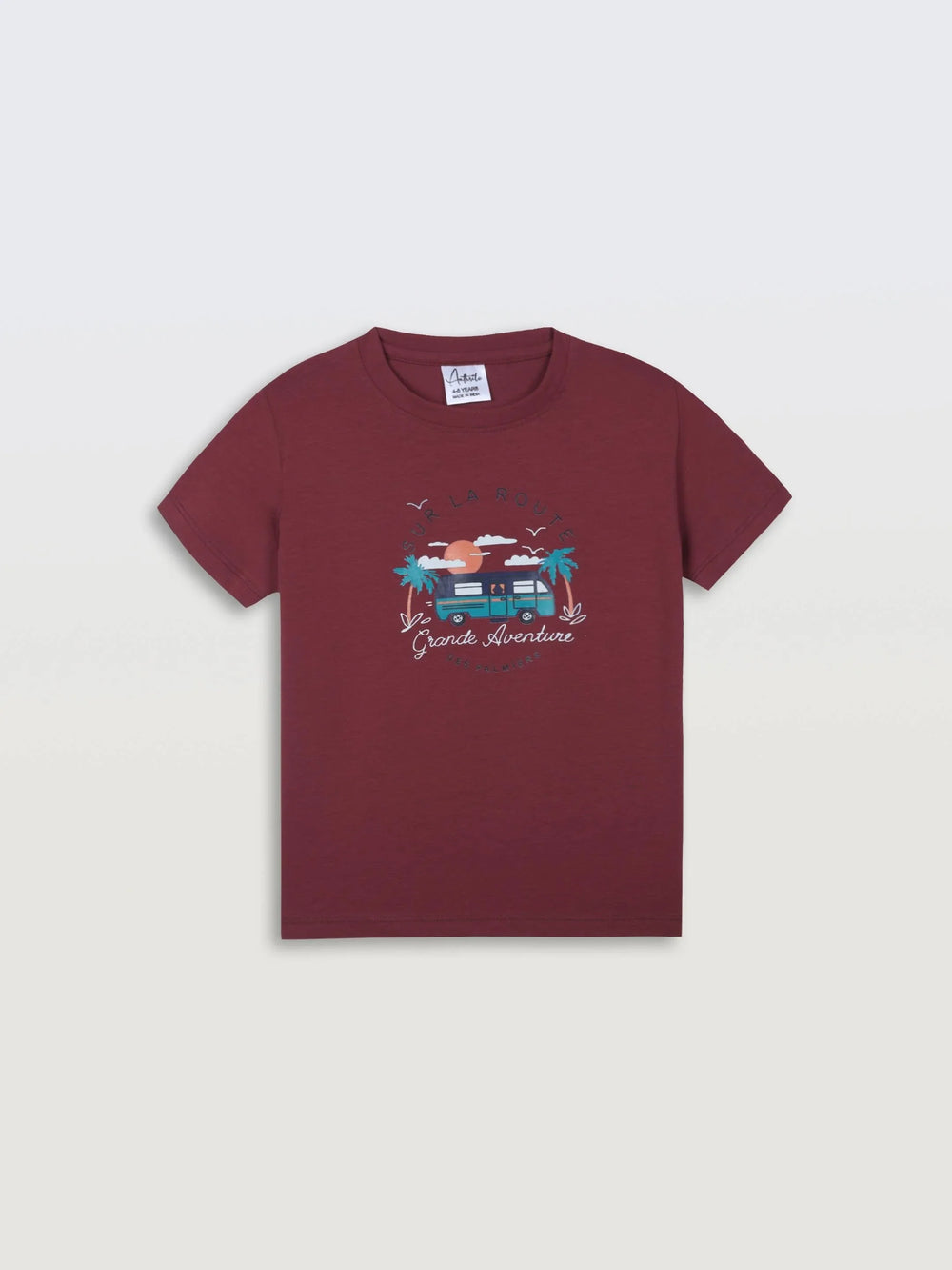 GRANDE AVENTURE SHORT SLEEVE BOYS T-SHIRT - BURGUNDY - Anthrilo 