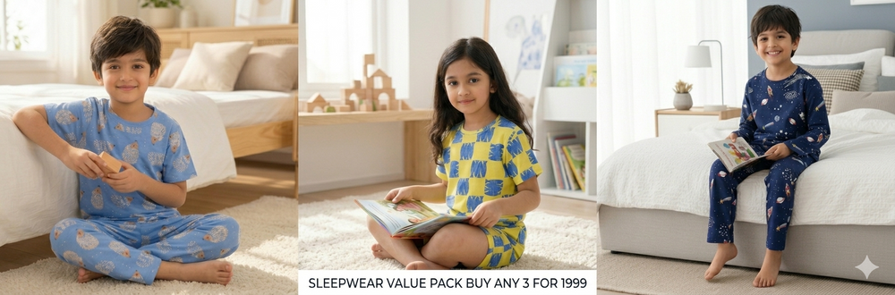 A Sleepwear - Any 3 for ₹1999