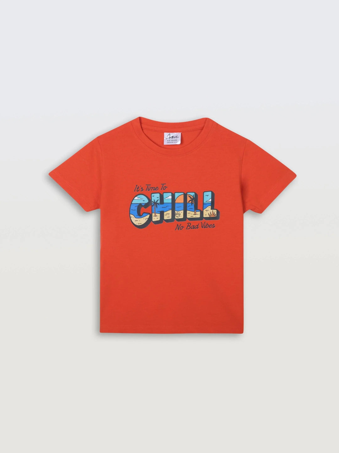 Its Time To Chill Short Sleeve Boys T-Shirt - Orange
