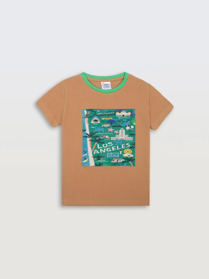 LOS ANGELS MUSTARD SHORT SLEEVE BOYS T-SHIRT - MUSTARD - Anthrilo 