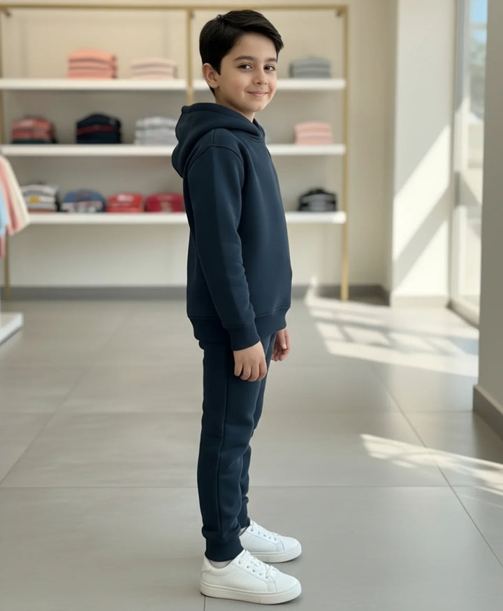 WEARABLE ESSENTIAL BOYS FLEECE HOODIE JOGGER SET - TEAL - Anthrilo 