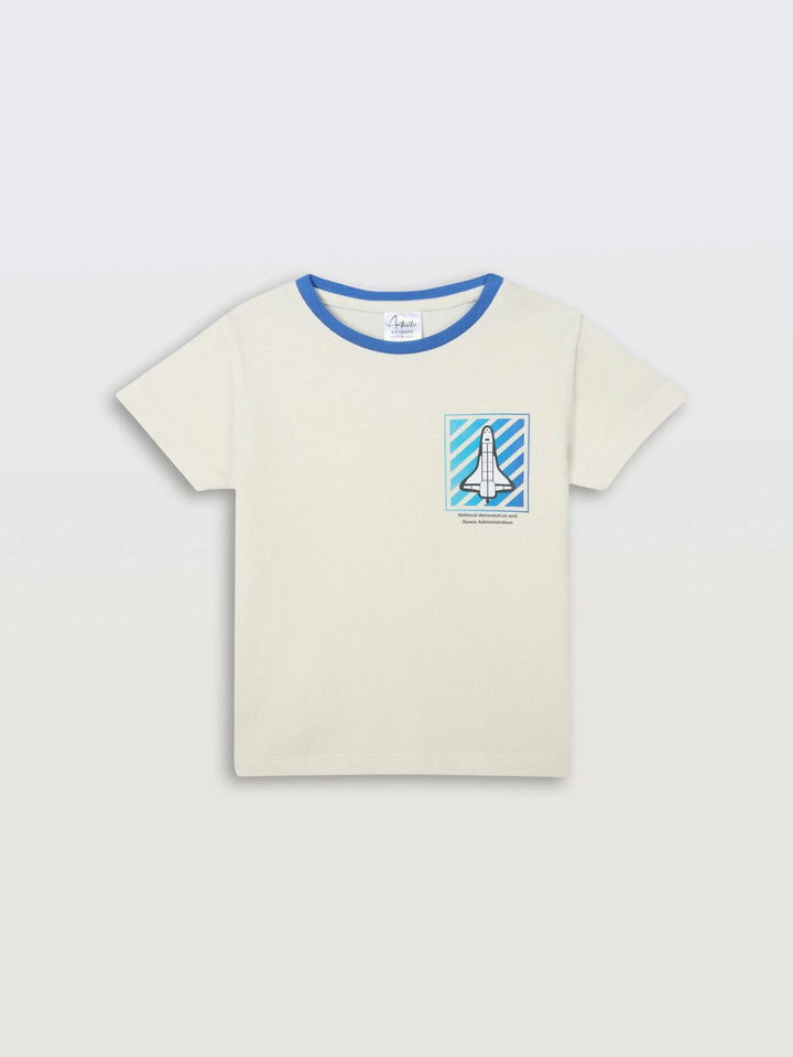 National Aero Short Sleeve Boys T-Shirt - Off White