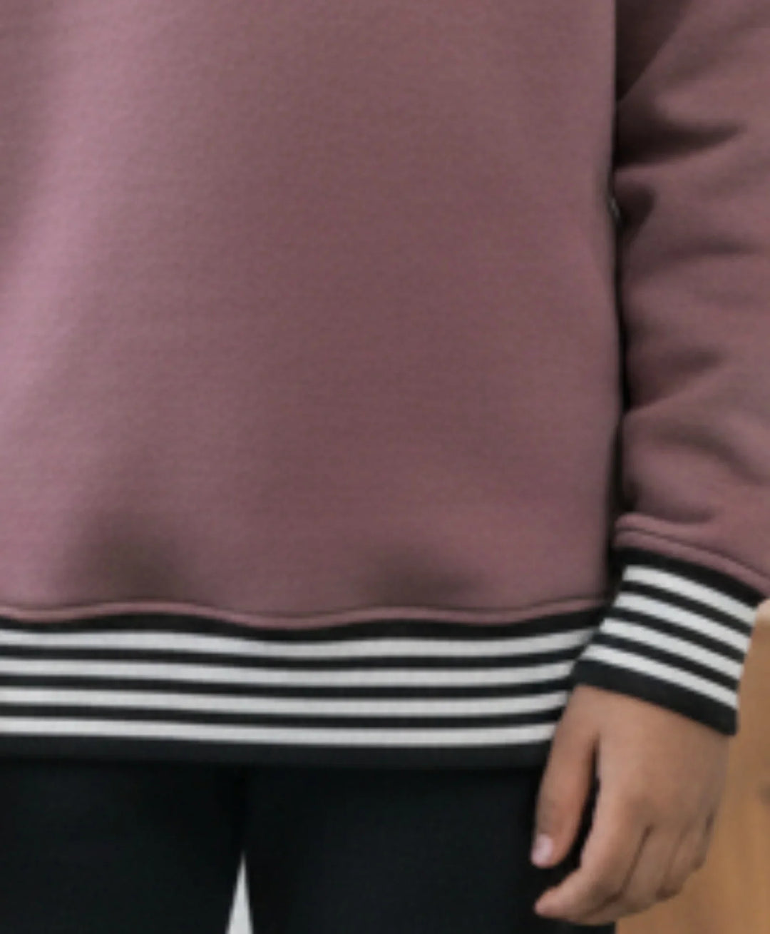 SAND BASIC RIBBED FLEECE HOODIE - SAND