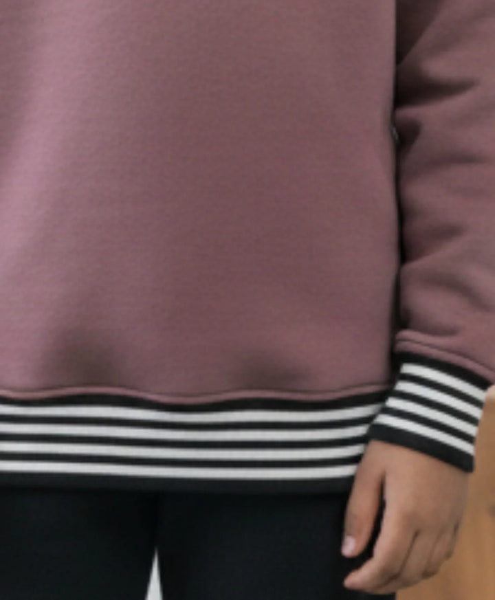 SAND BASIC RIBBED FLEECE HOODIE - SAND
