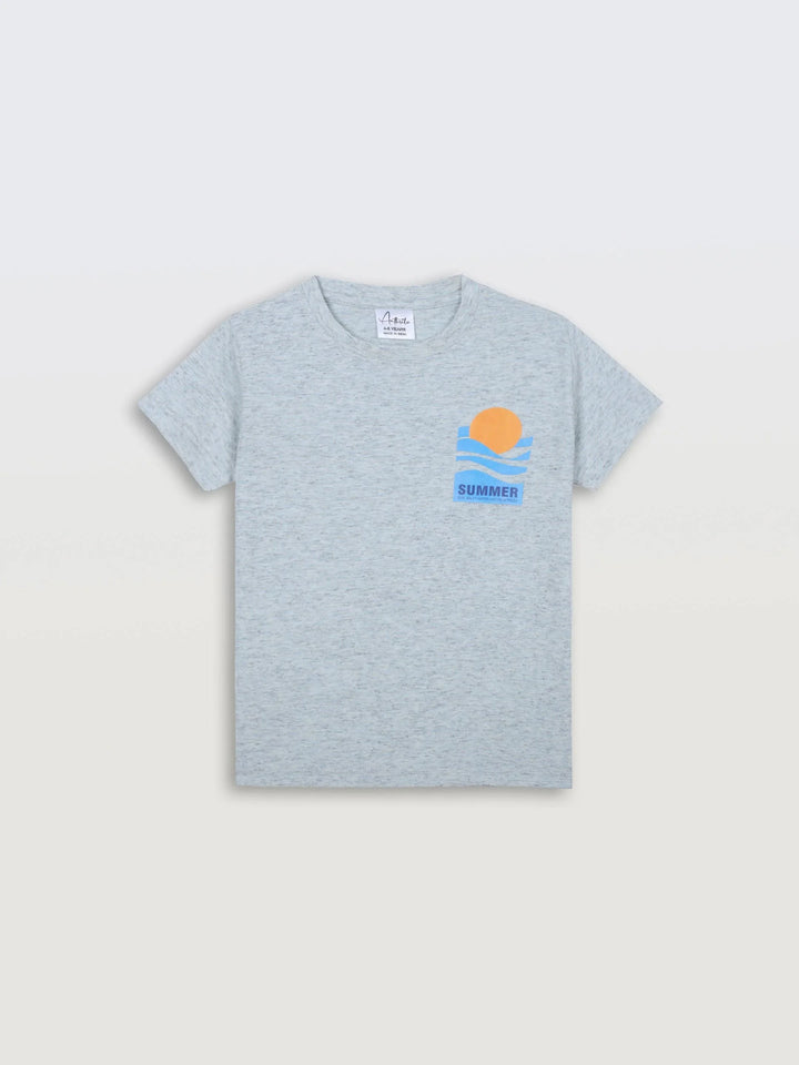SUN SKY MELANGE SHORT SLEEVE BOYS T-SHIRT - SKY - Anthrilo 