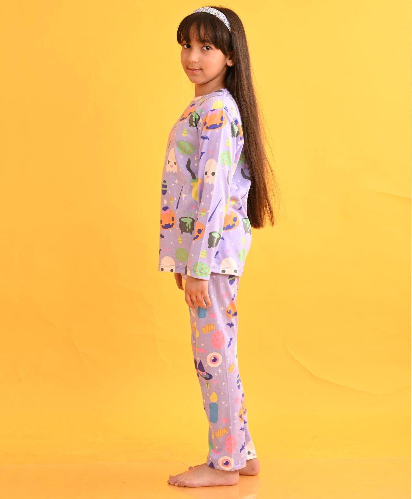 HALLOWEEN LONG SLEEVES PYJAMA SET - PURPLE