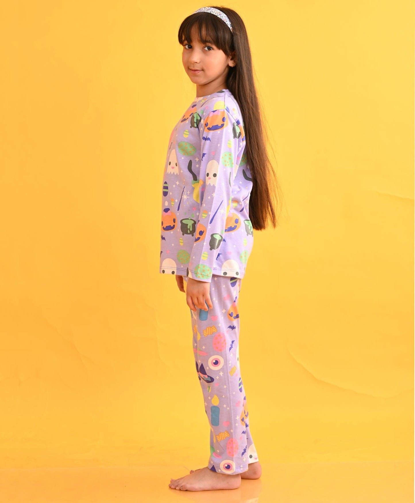 HALLOWEEN LONG SLEEVES PYJAMA SET - PURPLE - Anthrilo 