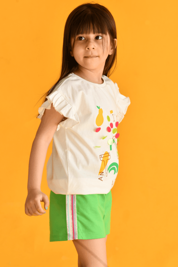 SUMMER ARTIST GREEN SHORTS SET