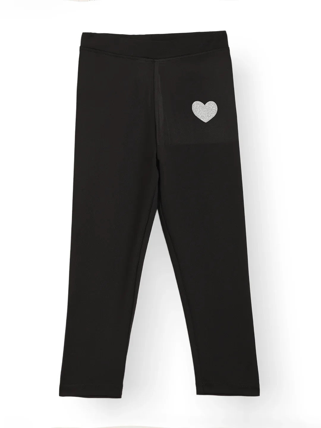BLACK HEART SPORTY LEGGINGS - BLACK