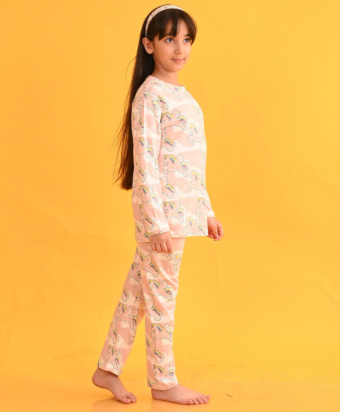 CLOUD UNICORN LONG SLEEVES PYJAMA SET  - PINK