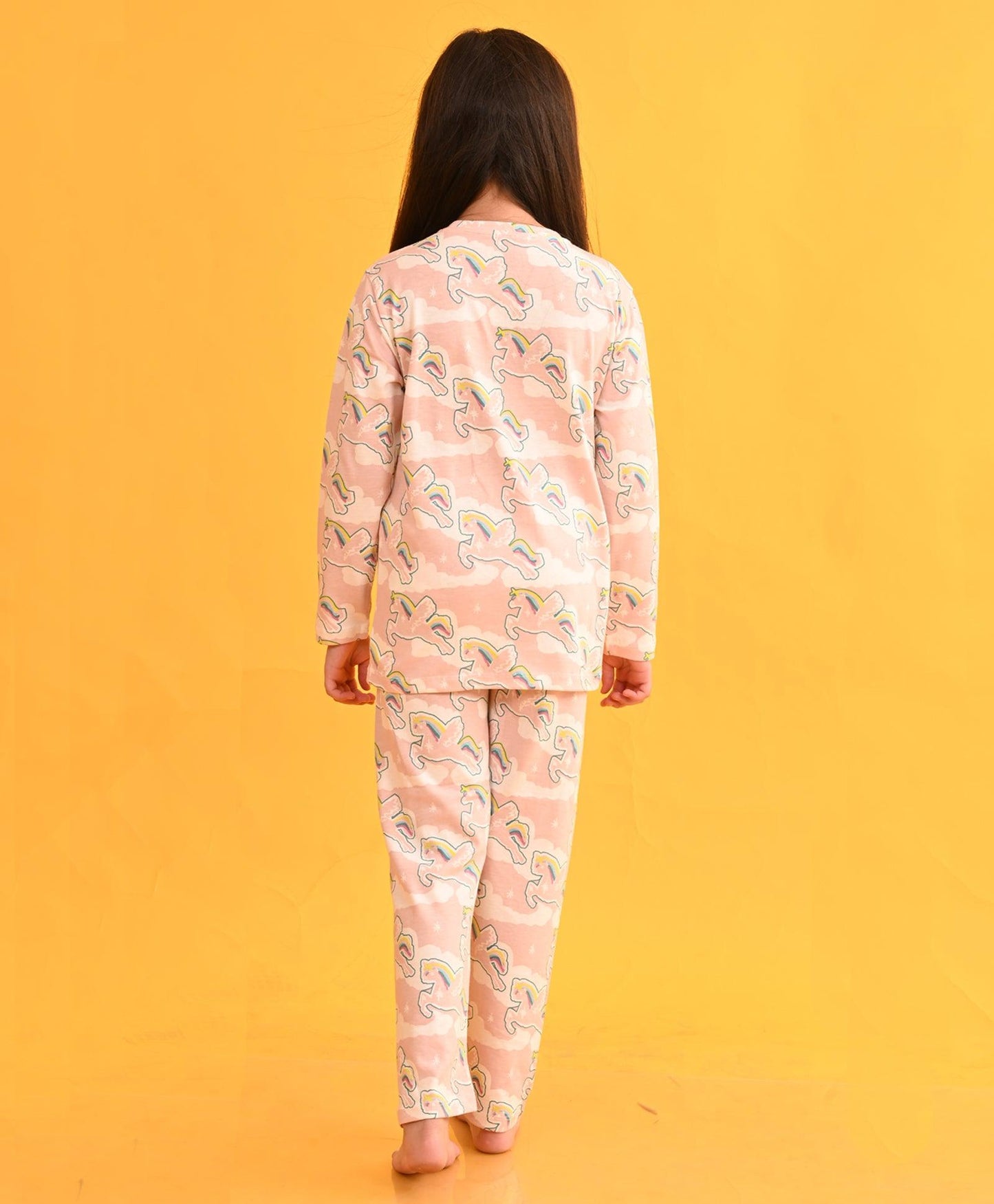 CLOUD UNICORN LONG SLEEVES PYJAMA SET  - PINK