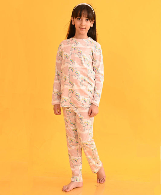 CLOUD UNICORN LONG SLEEVES PYJAMA SET - PINK - Anthrilo 