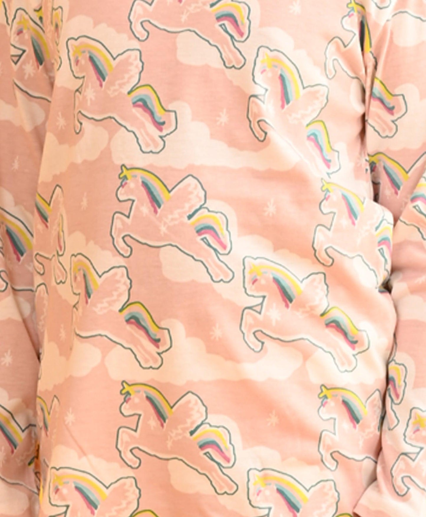 CLOUD UNICORN LONG SLEEVES PYJAMA SET  - PINK