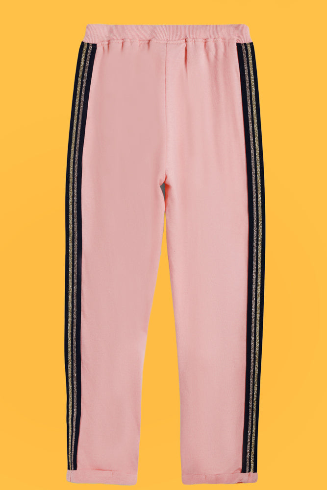 PINK SIDE TAPE AND PRETTY PEACH FRILL JOGGER (PACK OF 2) - Anthrilo India