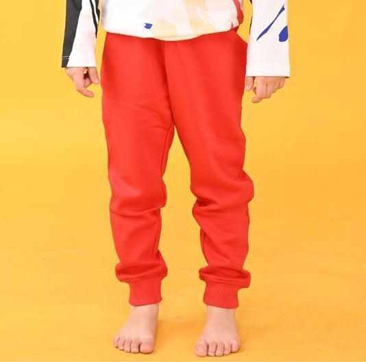 RED FLEECE WARM BOYS JOGGER - RED - Anthrilo 