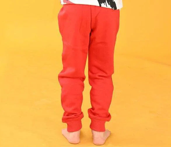 RED FLEECE WARM BOYS JOGGER - RED - Anthrilo 