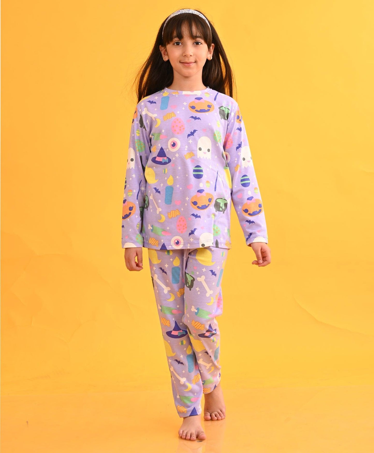 HALLOWEEN LONG SLEEVES PYJAMA SET - PURPLE