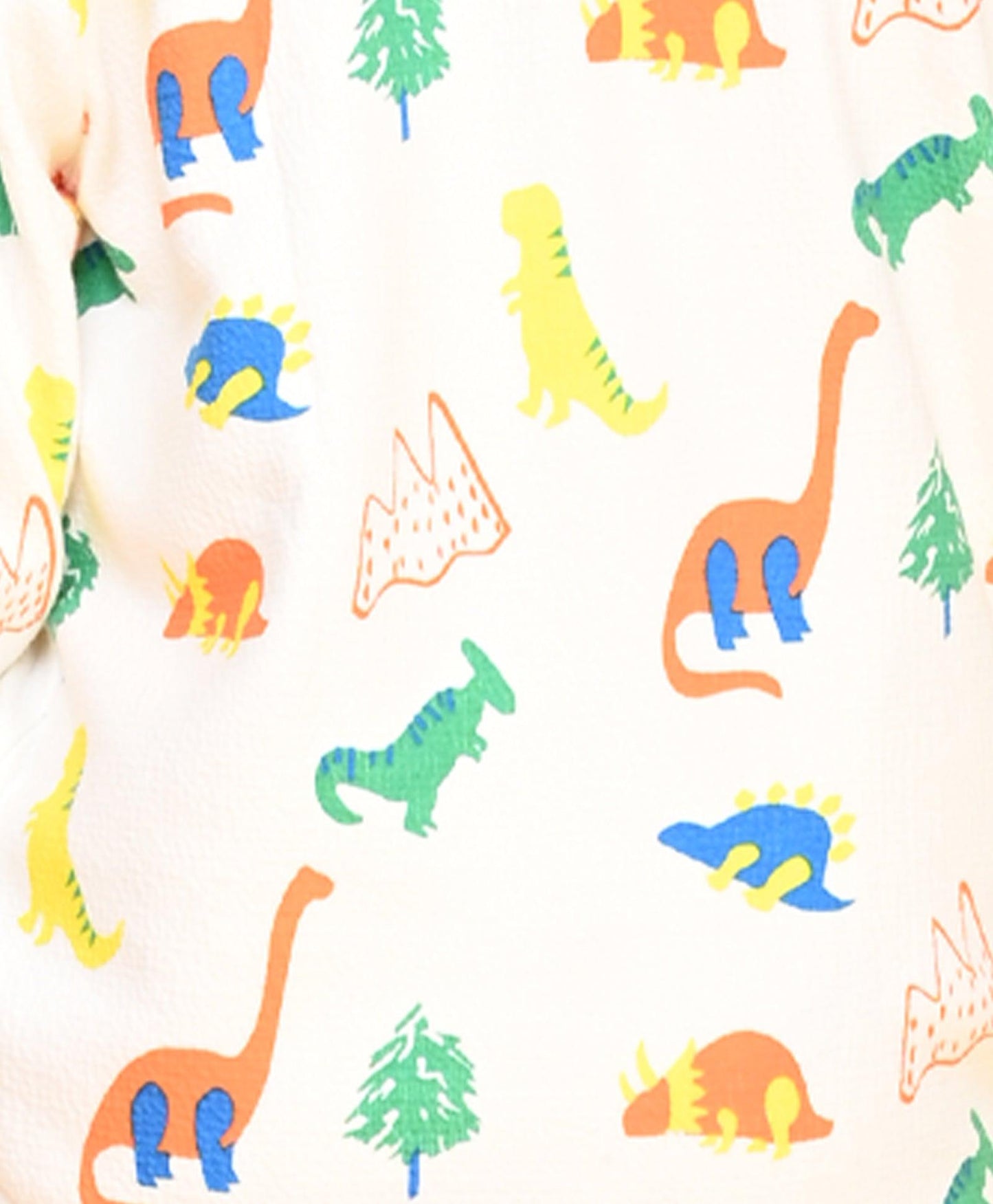 DINOSAUR BOYS QUILTED HOODIE - OFFWHITE