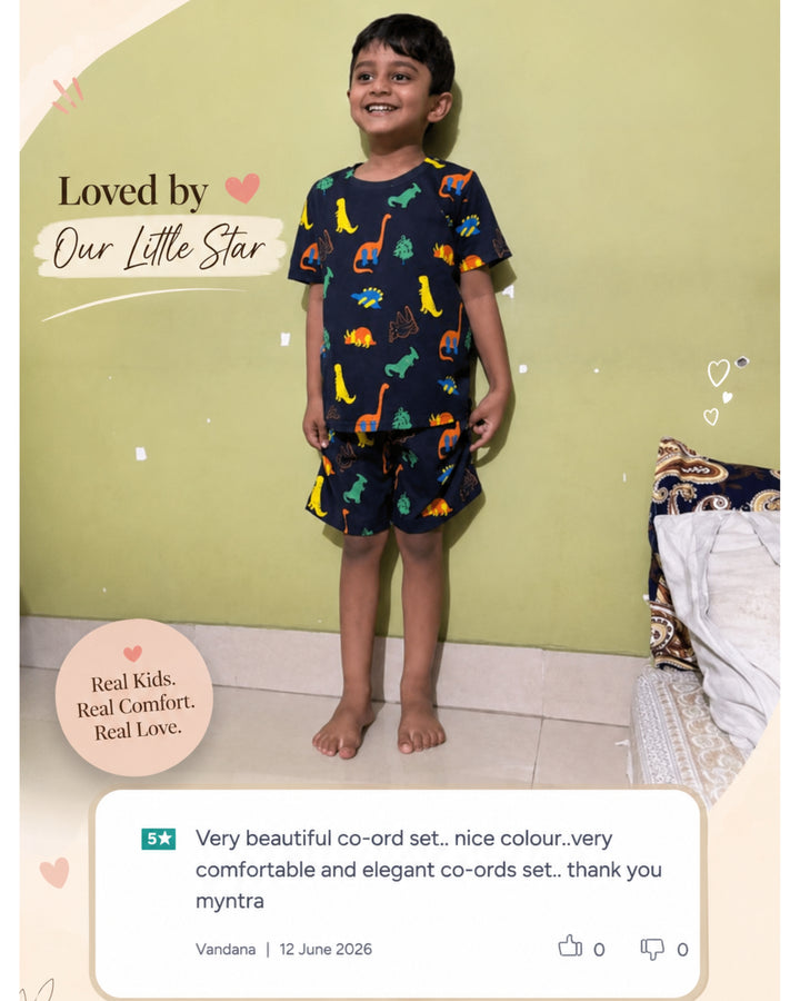Dinosaur Fun Navy Sleepwear Shorts Set - Navy