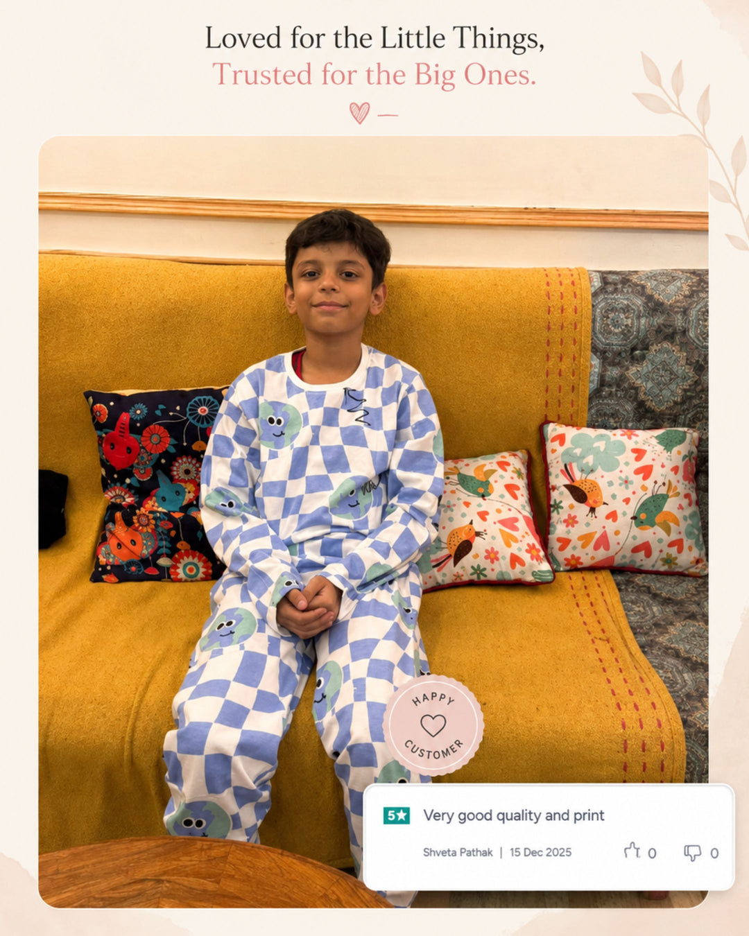 Globe Check Long Sleeve Pyjama Set - Blue