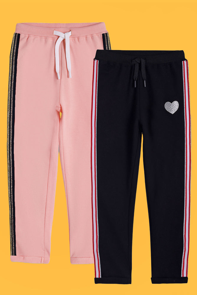 PINK SIDE TAPE AND SUMMER BLACK TAPE JOGGER (PACK OF 2) - Anthrilo India