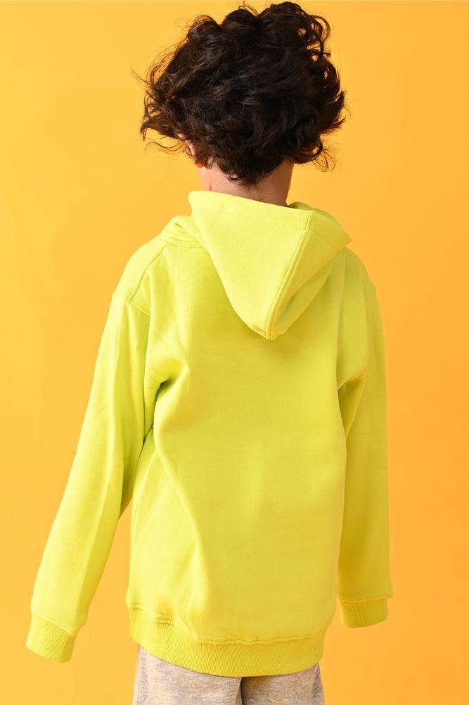 FOOTBALL FLEECE HOODIE -  LIME GREEN - Anthrilo Design House