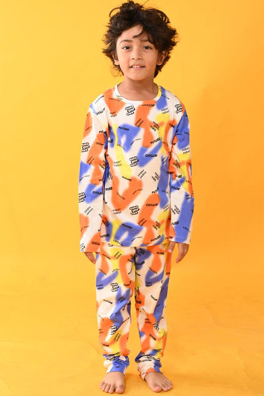 MAKE YOUR MARK LONG SLEEVES PYJAMA SET - WHITE - Anthrilo Design House