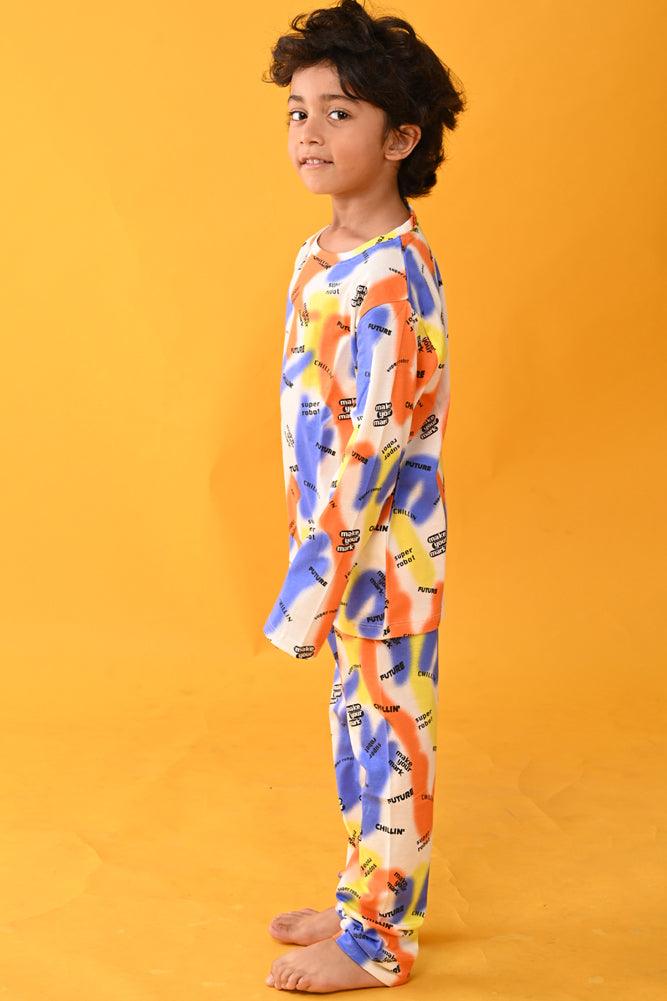 MAKE YOUR MARK LONG SLEEVES PYJAMA SET - WHITE - Anthrilo Design House